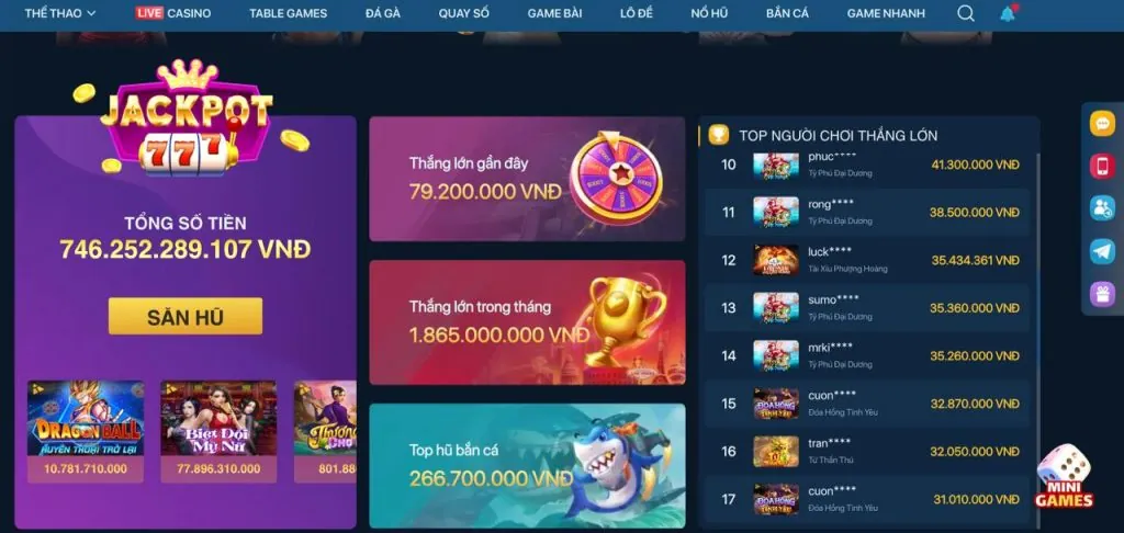 Các tính năng nổi bật của ứng dụng winvn game